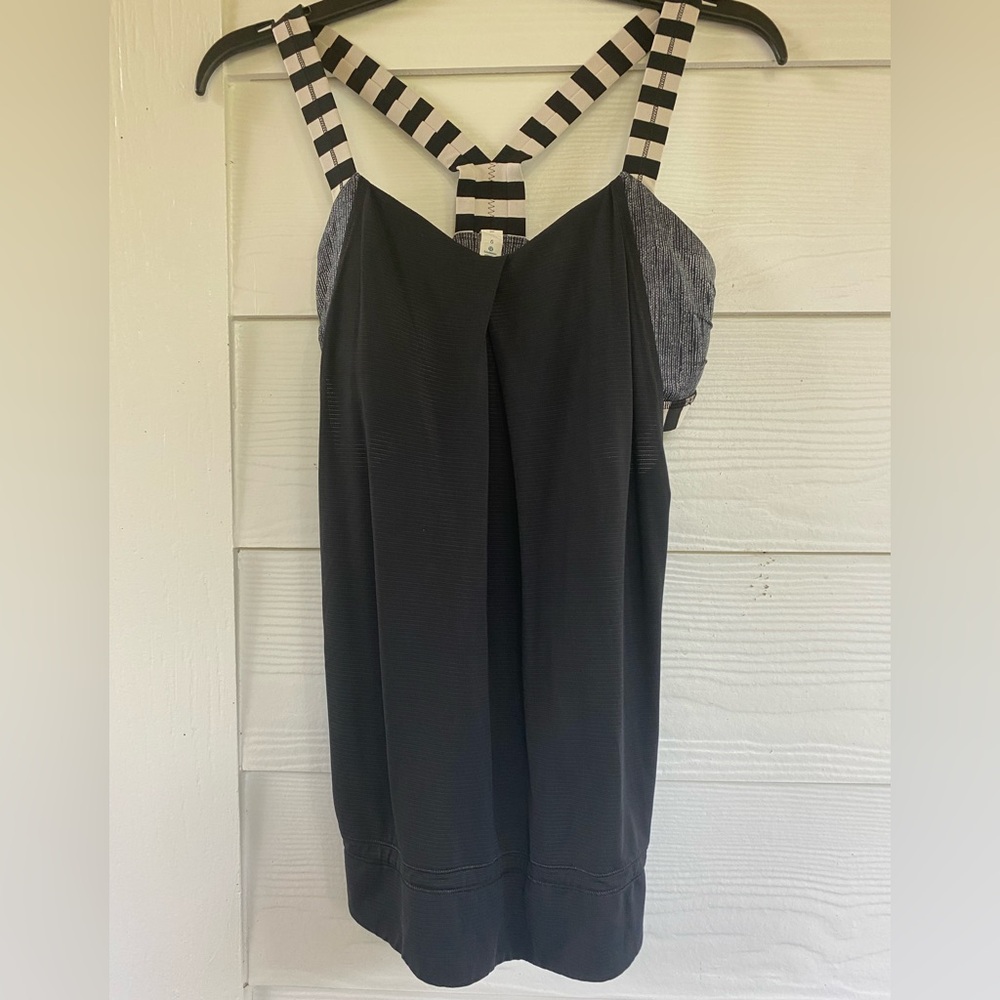 LULULEMON Black Strappy Tank Top SZ 6